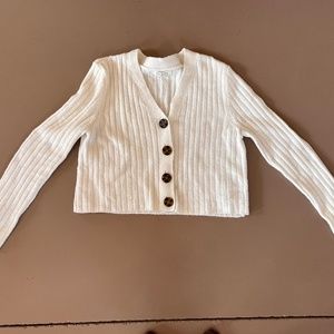 Cream colored wool cropped sweater